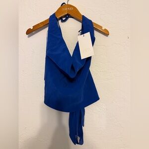 Zara Cobalt Blue Halter Top with tie up at back